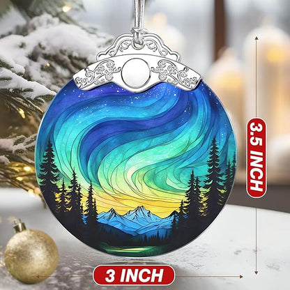 Aurora Borealis Ornament – Christmas Decoration & Christmas Ornament; Stained Glass Holiday Decoration (Holiday Present, Bauble Present, Gift Idea, Gift Exchange) | Heirloom Keepsakes
