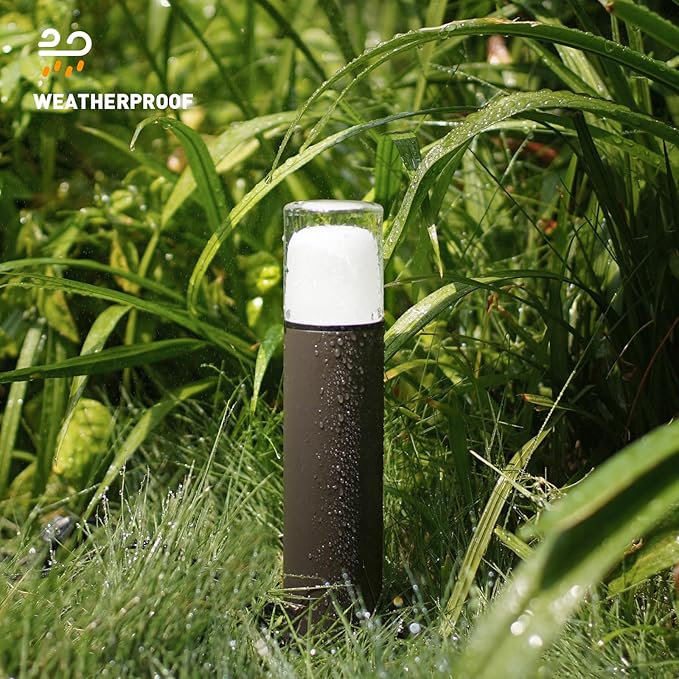 GOODSMANN 8PK Outdoor Low Voltage Bollard Lights 2W 2700K Warm White LED Landscape Pathway Light Kits Bronze Color