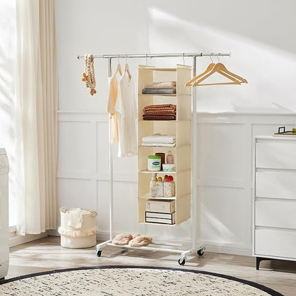 MAX Houser 6 Tier Shelf Hanging Closet Organizer, Cloth Hanging Shelf