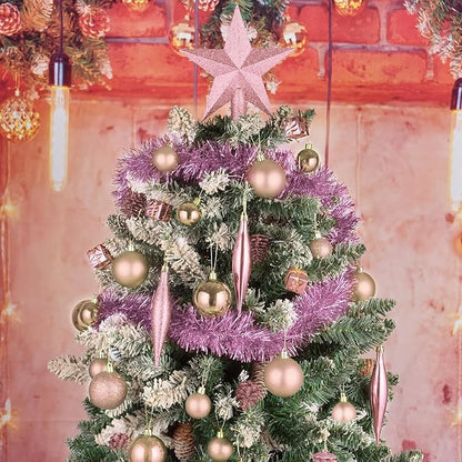 30ct Christmas Ball Ornaments, 2.36" Shatterproof Christmas Tree Decorations, Perfect Hanging Ball for Indoor/Outdoor Holiday Wedding Party Decor (Rose Gold)