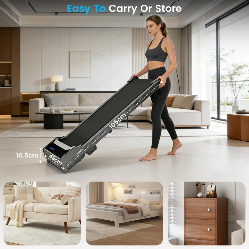 Walking Pad Treadmill for Home - Under Desk Walk Pads with Remote Control Mini Running Portable Electric Machine Adjustable Slim Compact with 0.6-4.0MPH Max up 220 Lbs Modes for Small Spaces Office