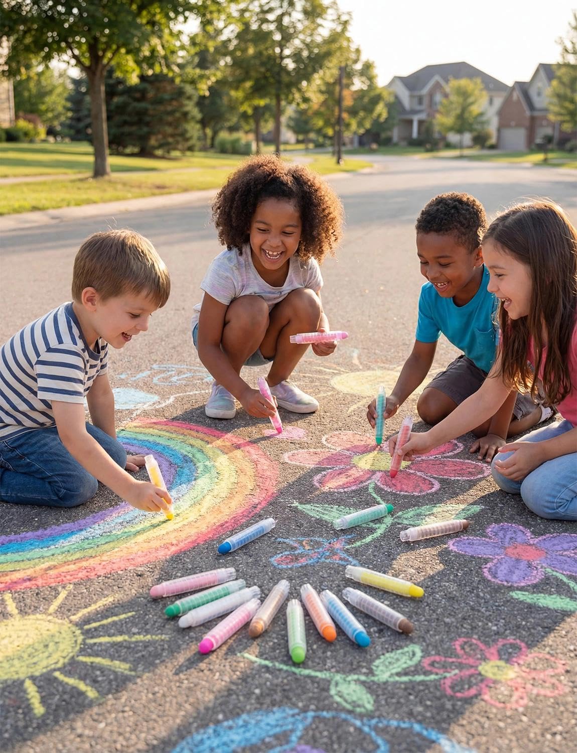 ZHBDMGK Sidewalk Chalk Set with Holder for Kids, 12Pcs Toddler Chalk in 12 Colors for Blackboard Drawing Writing Toys Gift Party Favors