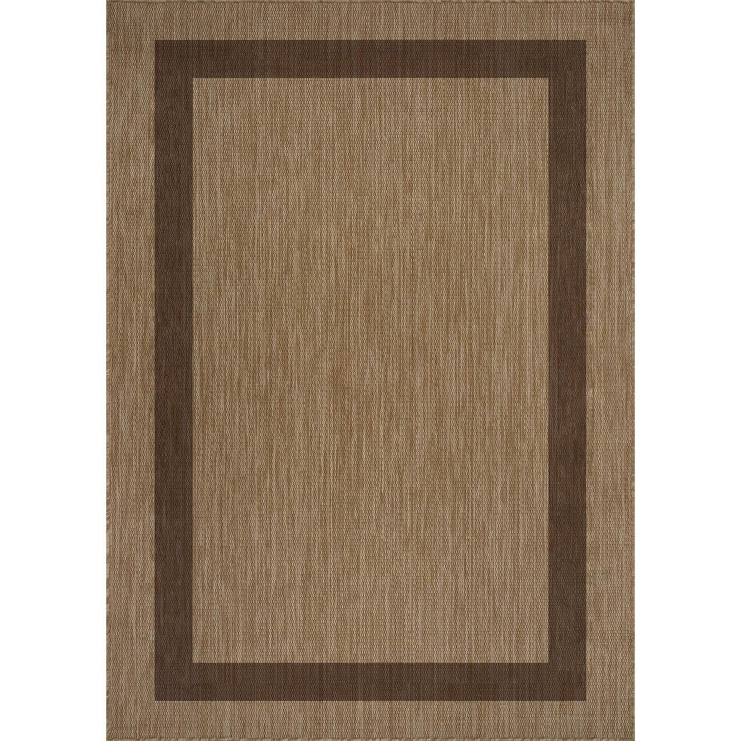 CAMILSON Outdoor Rug 9x12 - Large Modern Outside Rugs for Patios Porches Waterproof Durable Washable Non-Shedding, Easy-to-Clean Indoor Outdoor Area Carpet (9 x 12, Bordered - Jute)