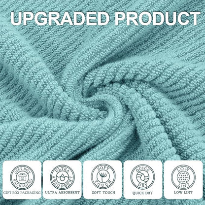 Teal Hand Towels for Bathroom, Bathroom Hand Towels Set of 4, Large 18" x 28"