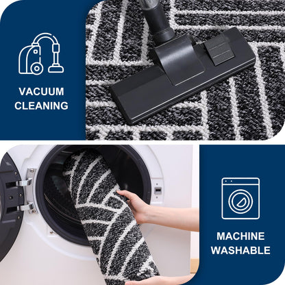 OLANLY Large Indoor Door Mat, 59x35 Inch, Dirt Resistant and Absorbent, Non-Slip Rubber Backing Floor Mats, Easy Clean Low-Profile Doormat for Entryway, Front Door, and Inside Entrance, Black