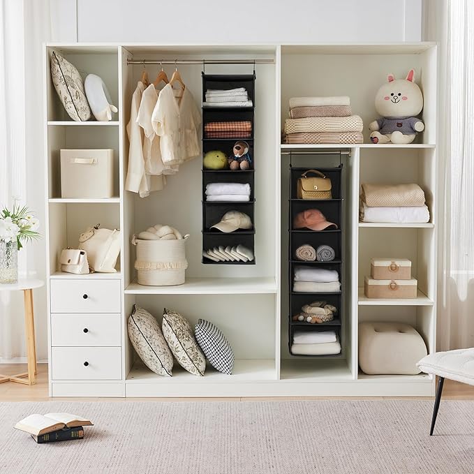 MAX Houser 6 Tier Shelf Hanging Closet Organizer, Closet Hanging Shelf