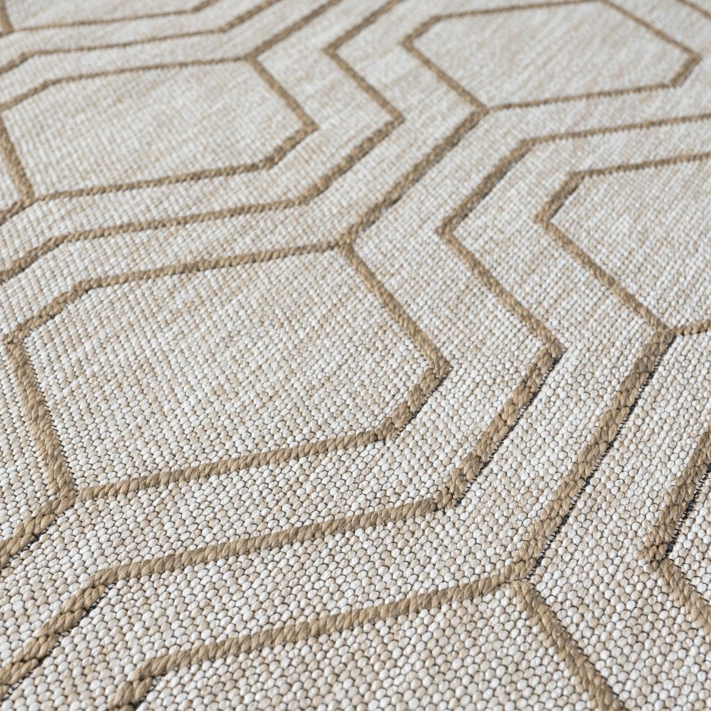 LUXE WEAVERS Moroccan Trellis Beige 5x7 Washable Area Rug, Anti-Slip Geometric Carpet