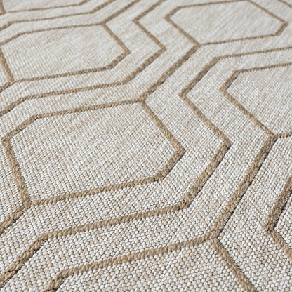 LUXE WEAVERS Moroccan Trellis Beige 5x7 Washable Area Rug, Anti-Slip Geometric Carpet