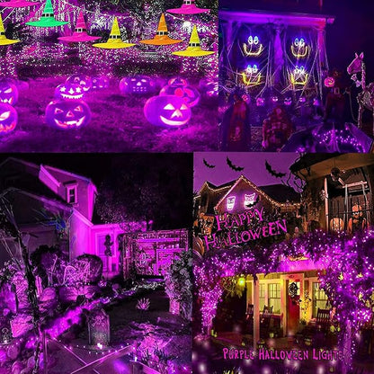 2 Pack 480 LED Solar Chrismas Lights Outdoor, 170 FT Super Long Solar String Lights for Outside with 8 Modes & Memory Function, Waterproof Twinkle Light for Xmas Tree Yard Party Decorations(Purple)