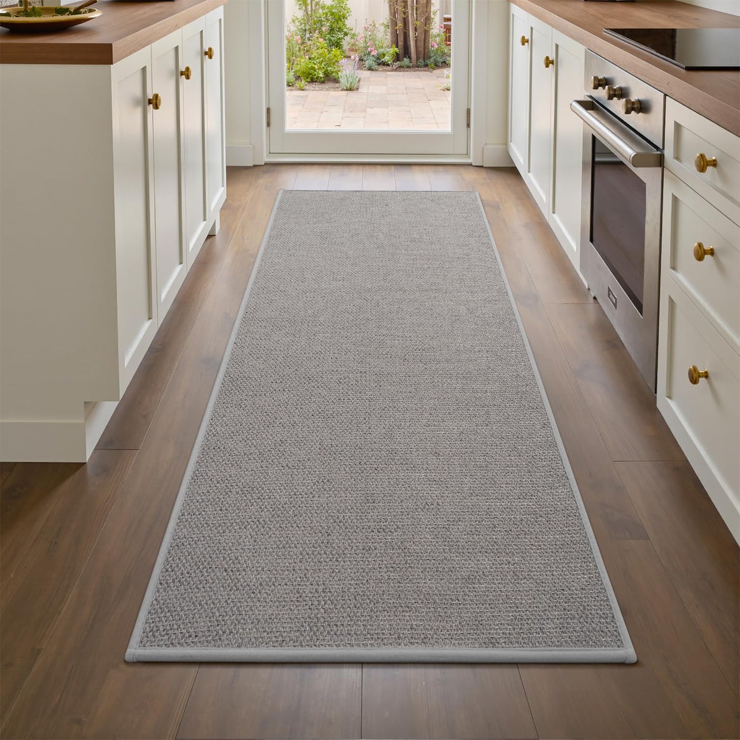 RESARE Kitchen Rugs, Non Slip Kitchen Mats for Floor, Absorbent Quick Dry Washable Kitchen Mats in Front of Sink, Hallway, Laundry, Kitchen Runner Rug(Grey, 17"x 59")