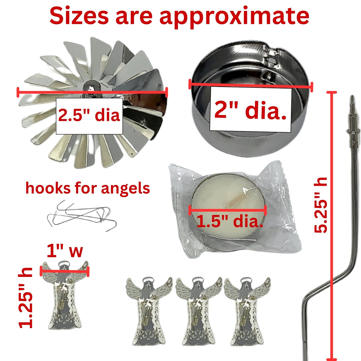 Angel Candle Holder with Flameless LED Tea Light Candle, Silver Scandinavian Angel Design, Christmas Candle Decoration, Winter Table Centerpiece, Holiday Home Décor, 6 Inch Tall