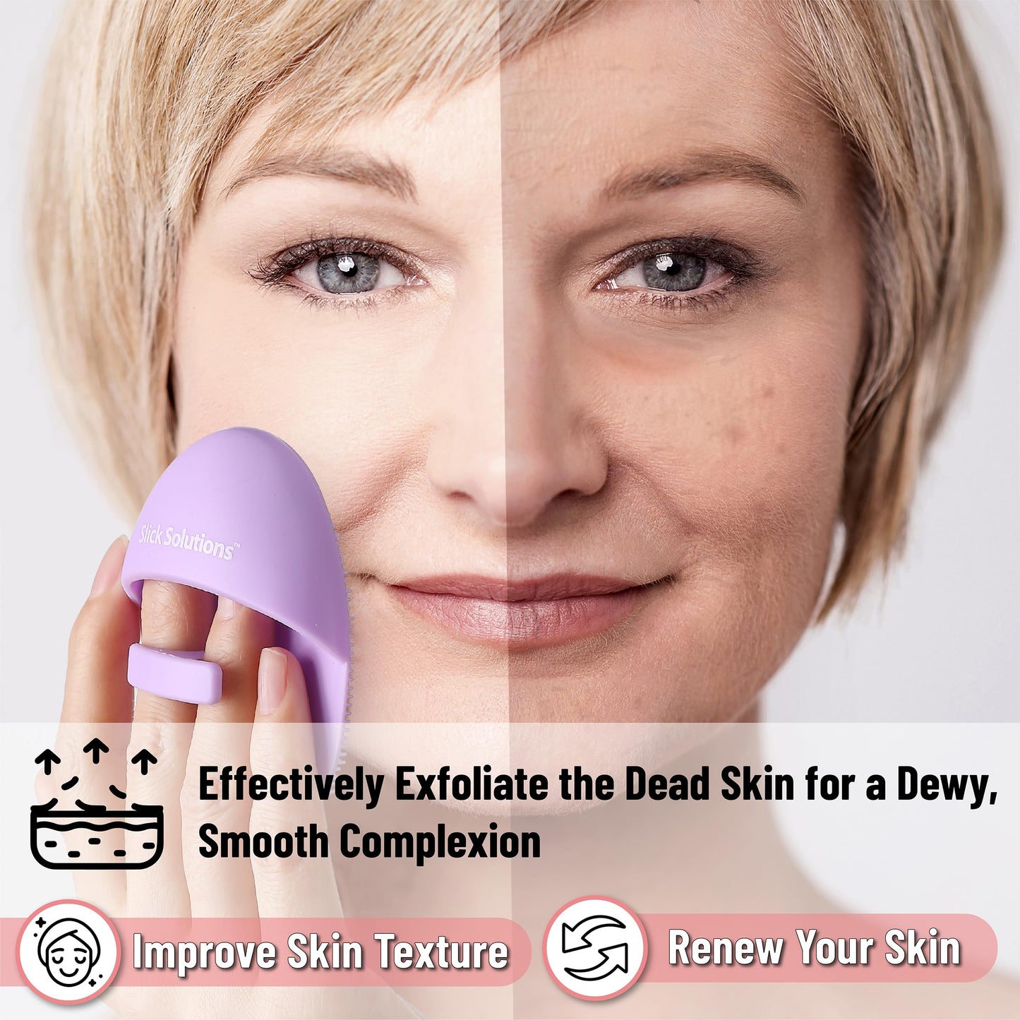 Slick- Silicone Facial Cleansing Brush, 4 Pack, Silicone Face Scrubber Exfoliator