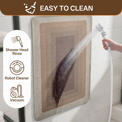 QiCaiJia Ultra Thin Bath Mat Bathroom Rugs, Quick Dry Super Absorbent Washable Bath Shower Mats, Rubber Backing Non Slip Bathroom Rug Fit Under Door, Brown 16x24