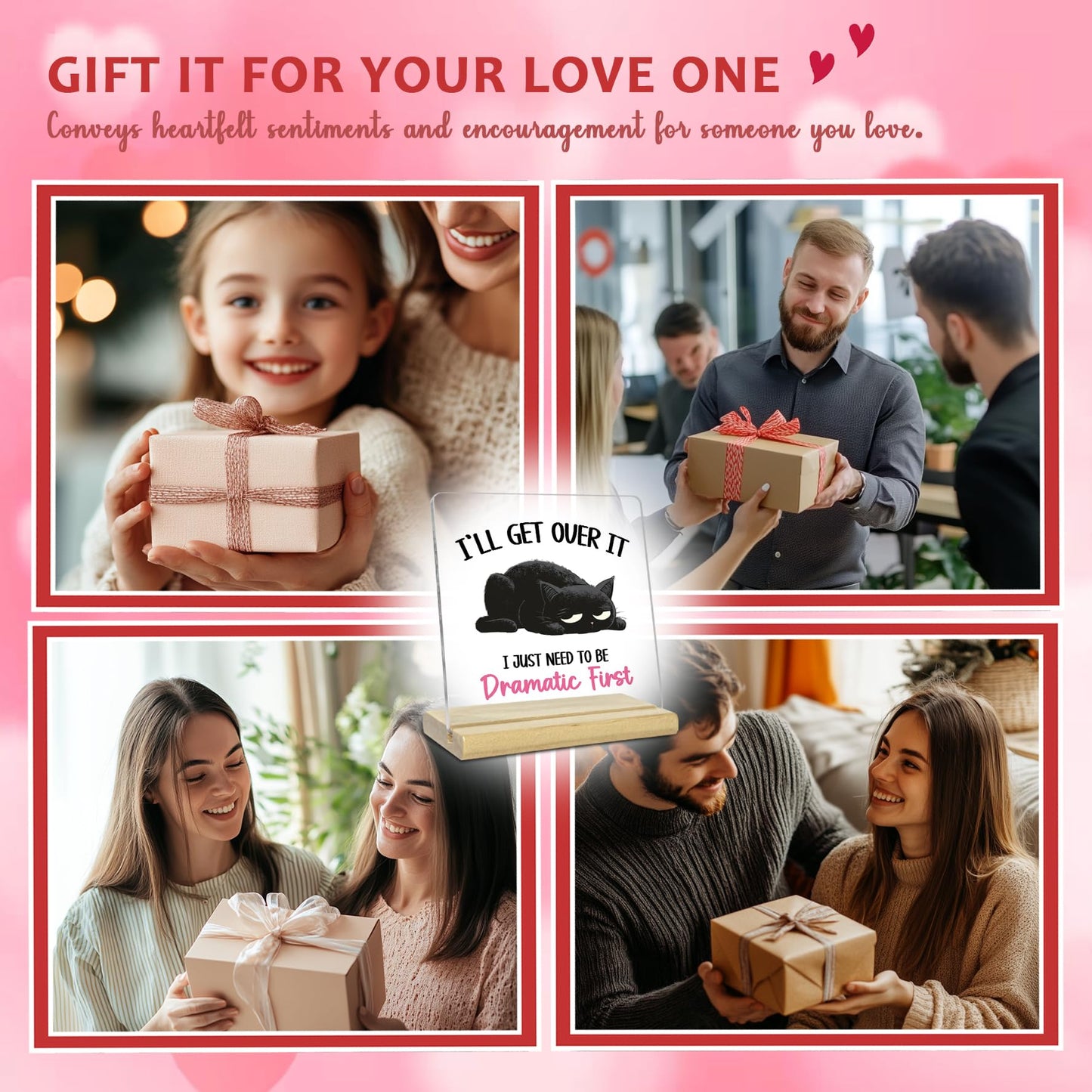 Cat Gifts for Cat Lovers,I'll Get Over It I Just Need to Be Dramatic First,Funny Cat Office Decor for Women Friends Coworke
