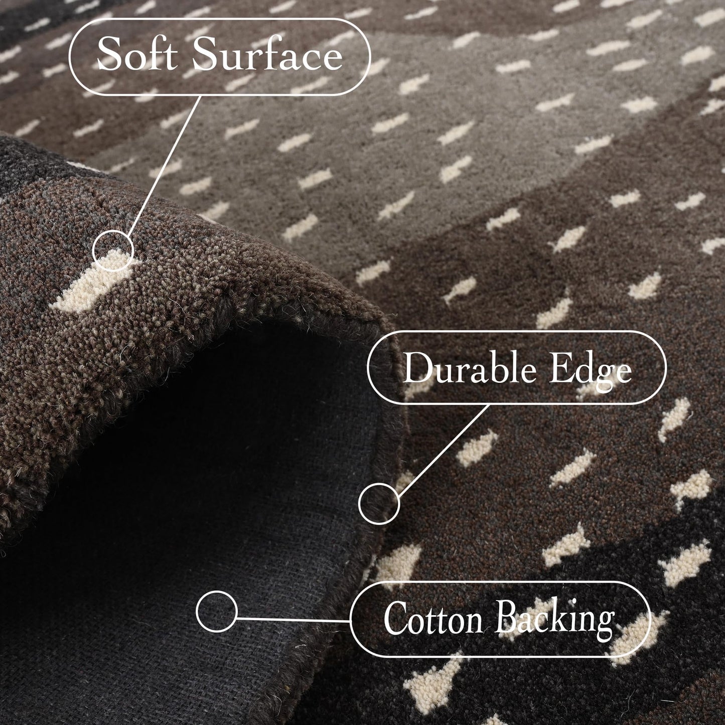 Restoration and Renovation Antelope Cheetah Blue Animal Contemporary Handmade 100% Woolen Area Rugs & Carpets (Mink, 8' x 10')
