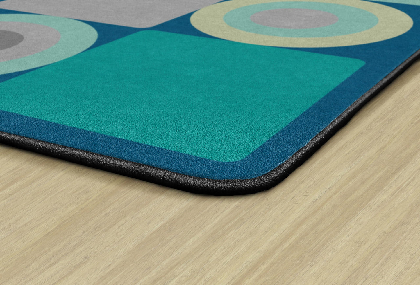 Flagship Carpets Tranquil Squares Classroom Rug for Preschools or Kindergarten, Calming Seating Design Area Rug for Reading Corner Circle Time, Durable Educational Rug for Daycares, 7'6" x 12' - Blue
