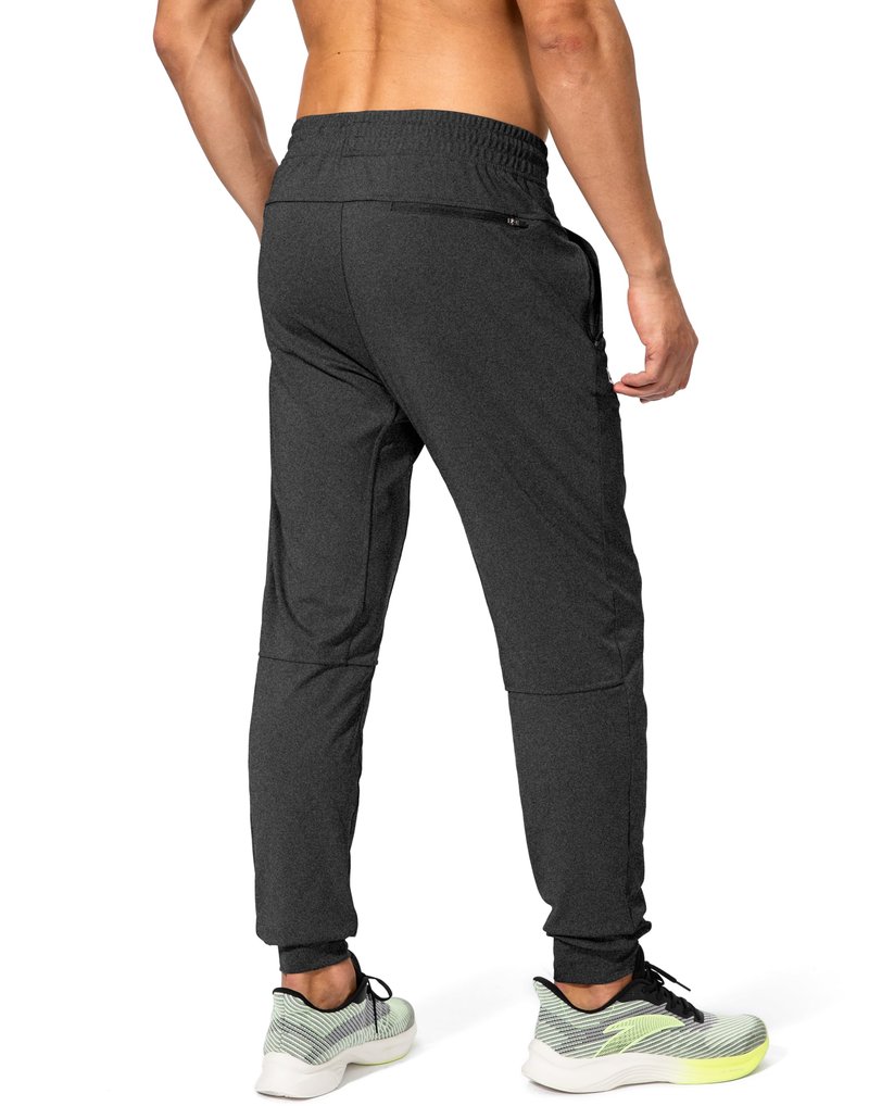 G Gradual Men's Sweatpants with Zipper Pockets Athletic Pants Traning Track Pants Joggers for Men Soccer, Running, Workout(Heathered Black,XXL)