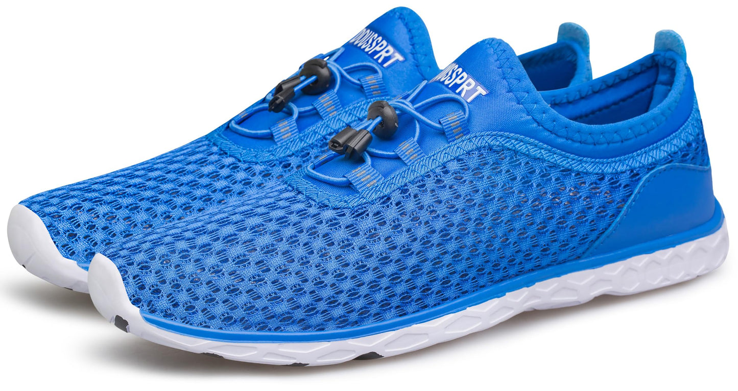 DOUSSPRT Men's Water Shoes Quick Drying Sports Aqua Shoes RoyalBlue Size 13