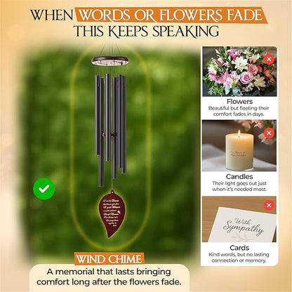 32 Inch Memorial Wind Chimes Outdoor, Sympathy Gifts for Loss of Loved One, Memorial Gifts for Loss of Mom, Sympathy Wind Chimes for Mother, Father, Brother, Sister