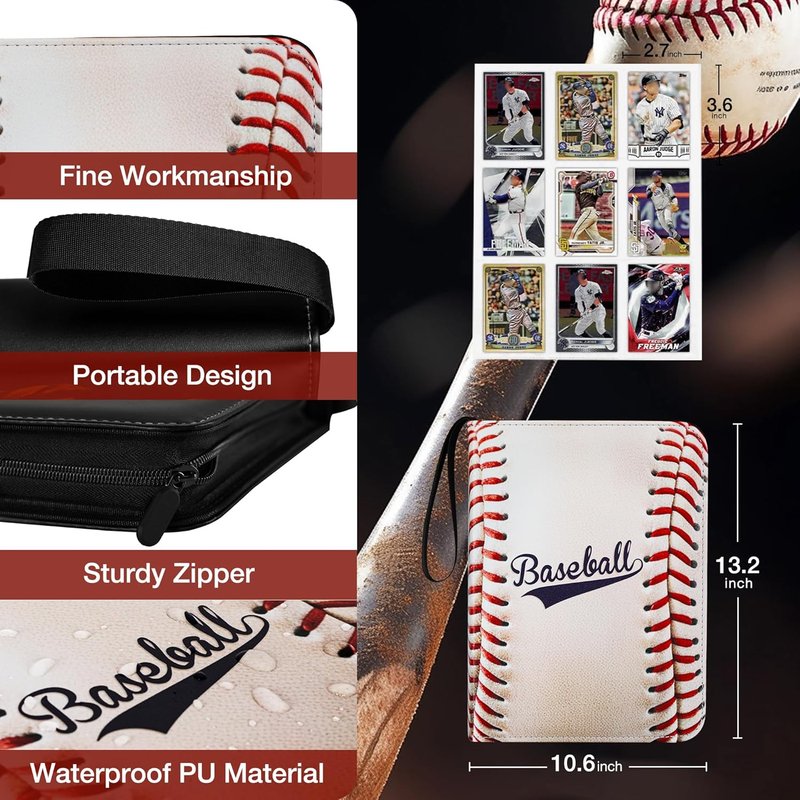 Baseball Card Binder - 2025-2026 Sports Trading Card Album with 990 Pockets | Sleeves Holder for Collectors