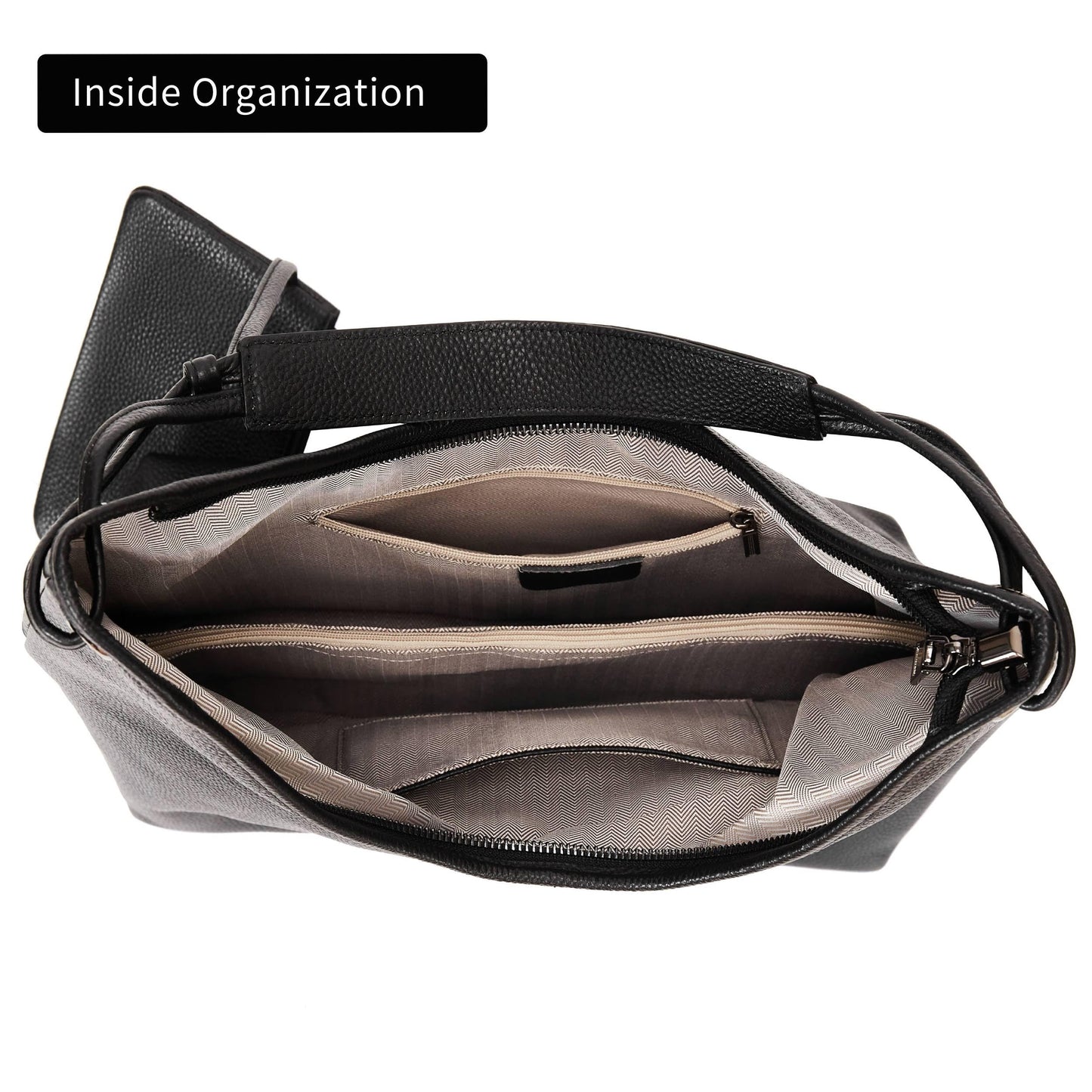 Hobo Bags for Women Genuine Leather Purse Slouchy Shoulder Bag Large Black Handbag for Work & Everyday Use