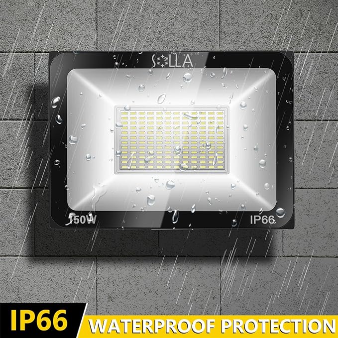 2 Pack 150W LED Flood Light, IP66 Waterproof, 12000lm, 800W Equivalent, Super Bright Outdoor Security Lights, 3000K Warm White, Outdoor Floodlight for Garage, Garden, Lawn and Yard