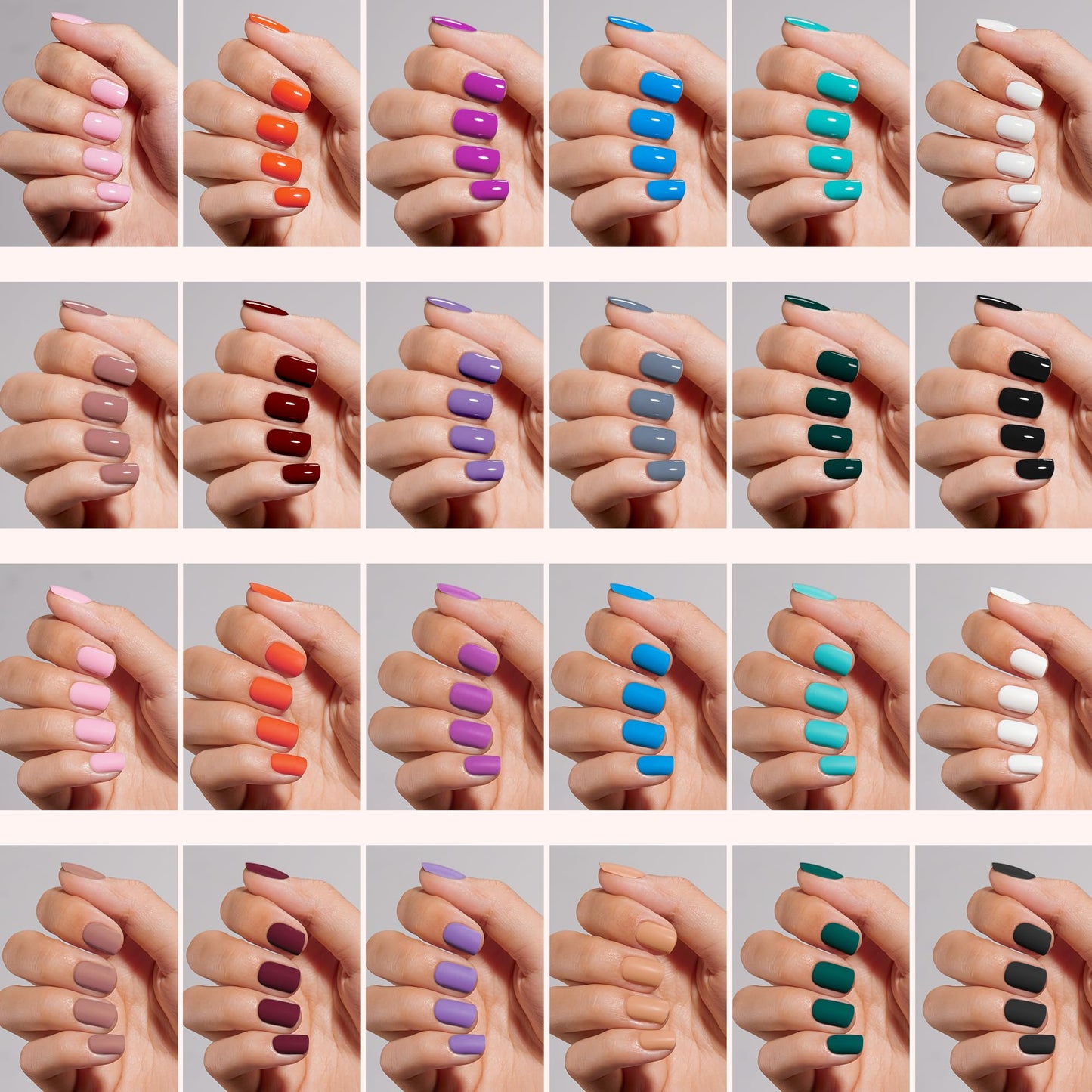 Beetles Press on Nails Kit 720Pcs 24 Colors, Press on Nails Short Almond Glossy Matte Glitter With Nail Glue & Nail Tabs Stickers, Natural Fit Lightweight Fake Nails Kit Art For Women Girls
