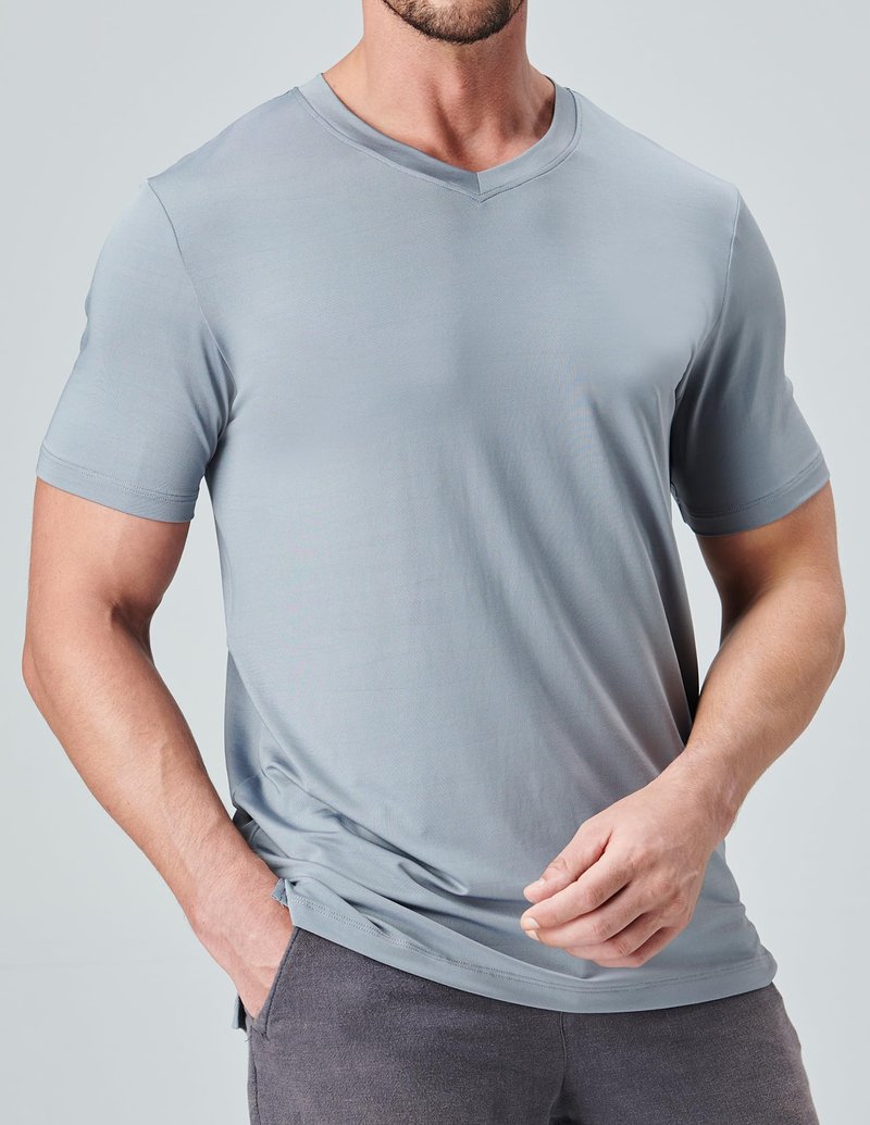 5 Pack Mens V-Neck Dry Fit T-Shirts, Active Athletic Short Sleeve Workout Tops, Performance Gym Tees, Available in Plus Size (Set 4, Medium)