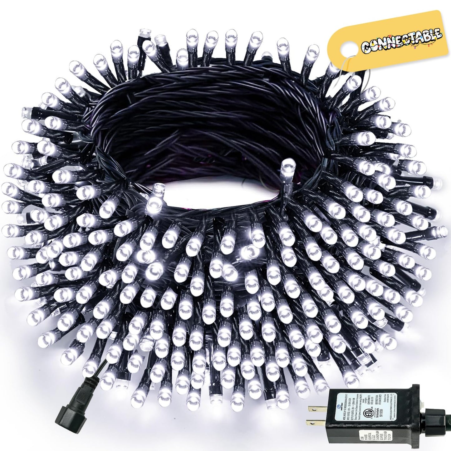 Connectable 240LED 88Ft 13Modes Christmas Lights Outdoor Indoor | Extendable Green Wire Christmas String Lights with Timer | Twinkle Fairy Light Plug in for Xmas Tree Garden Decor Party (Cool White)