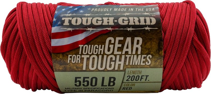Tough-Grid 550 Paracord Rope - Durable Nylon Parachute Cord for Survival Kits | Tactical Gear & Camping Essentials