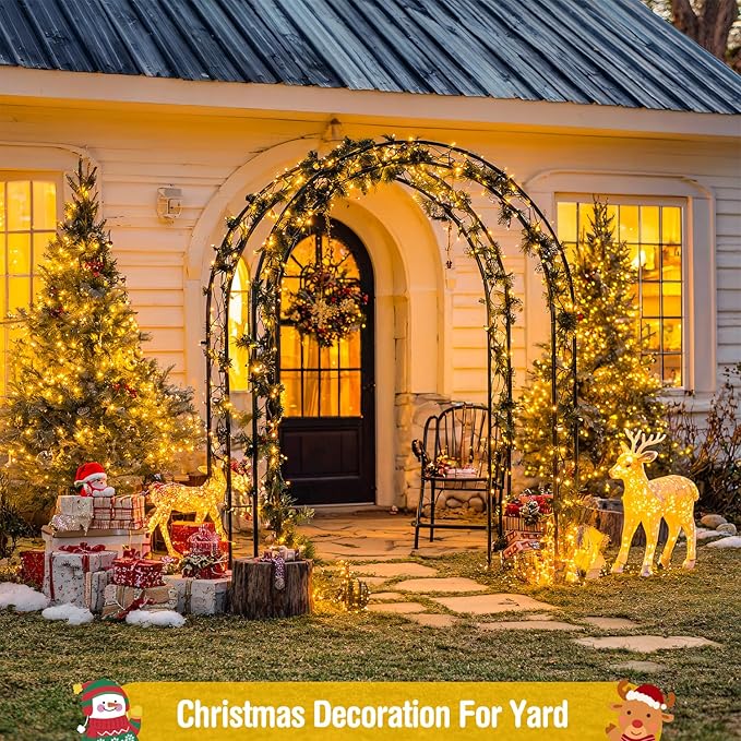 JMEXSUSS 400 LED Christmas Tree Lights with Remote, 132ft Warm White String Lights for Outside, 8 Modes Outdoor Indoor Twinkle Light for Christmas Tree Garden Porch Yard Holiday Decor