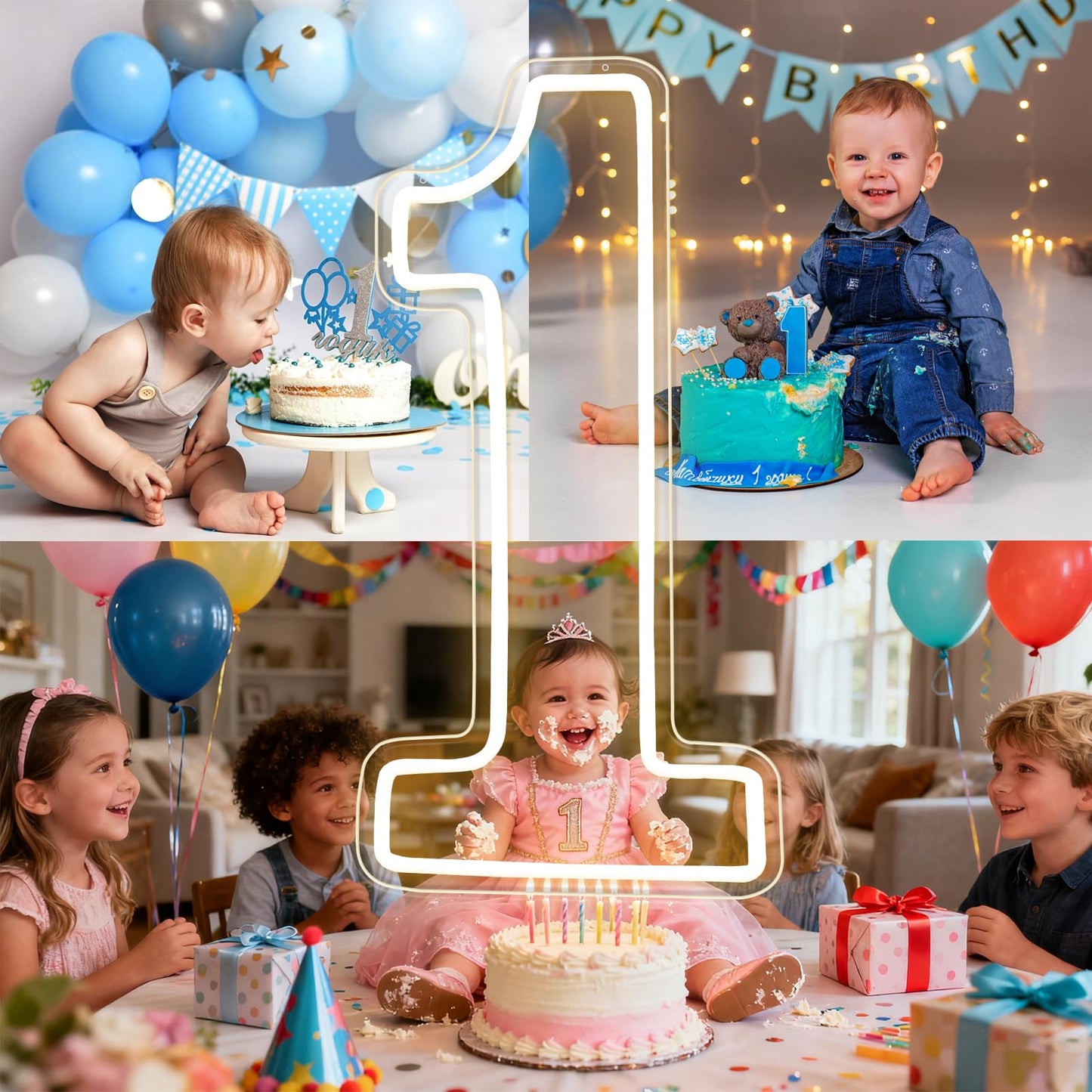 RUMONZS LED Acrylic Light up Number, Decorative Transparent Light up Letters USB Powered Big Number Sign Light for Birthday, Night Light, Party, Anniversary, Christmas, Home Decor, Wedding 12'' (number1)