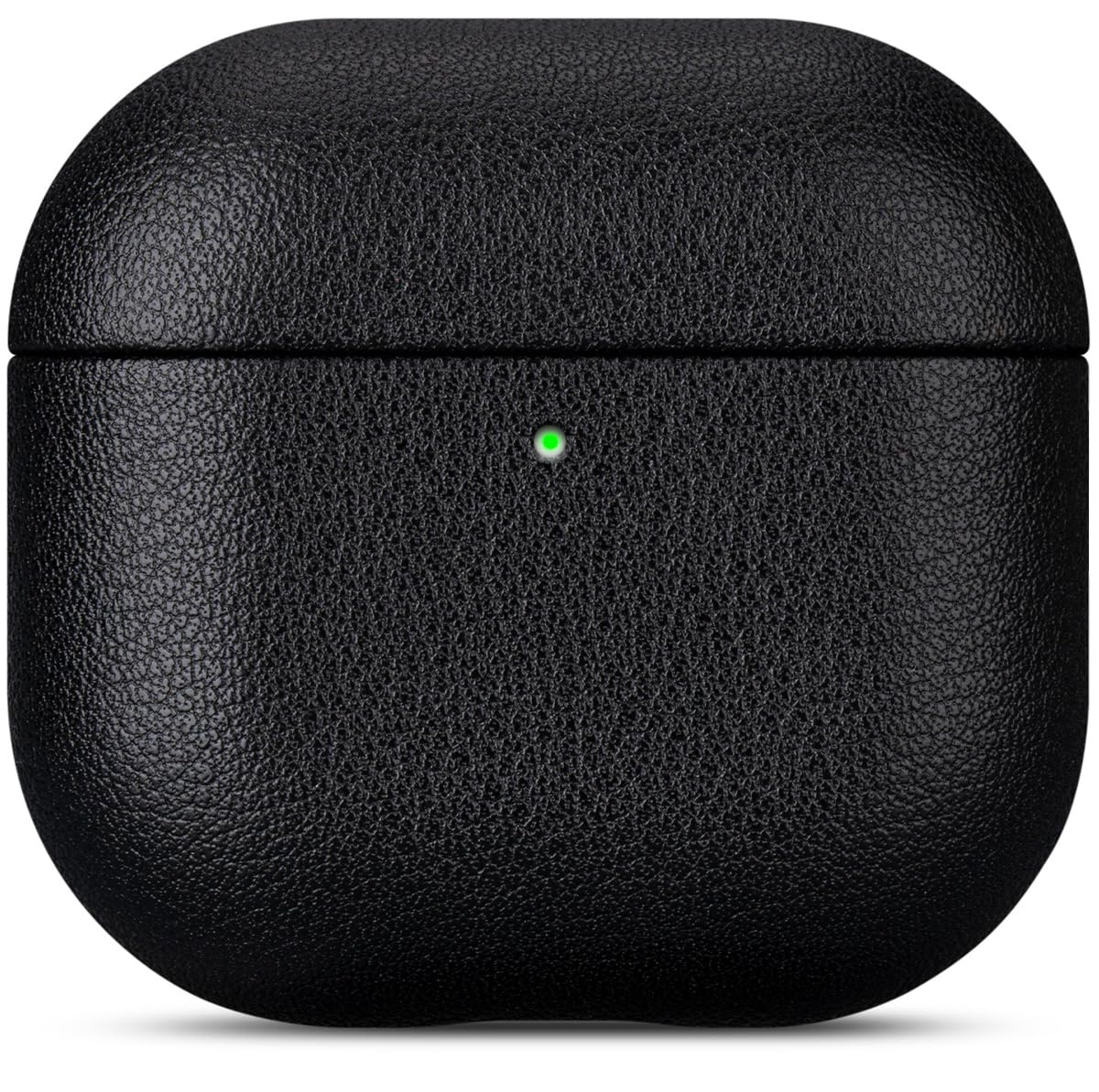 LOPIE Handmade Case for AirPods 4 / AirPods 4 with Active Noise Cancellation Leather Case, Fully-Wrapped with Top Grain Leather, Protective Hard Shell Cover for Gen 4 AirPods - Black