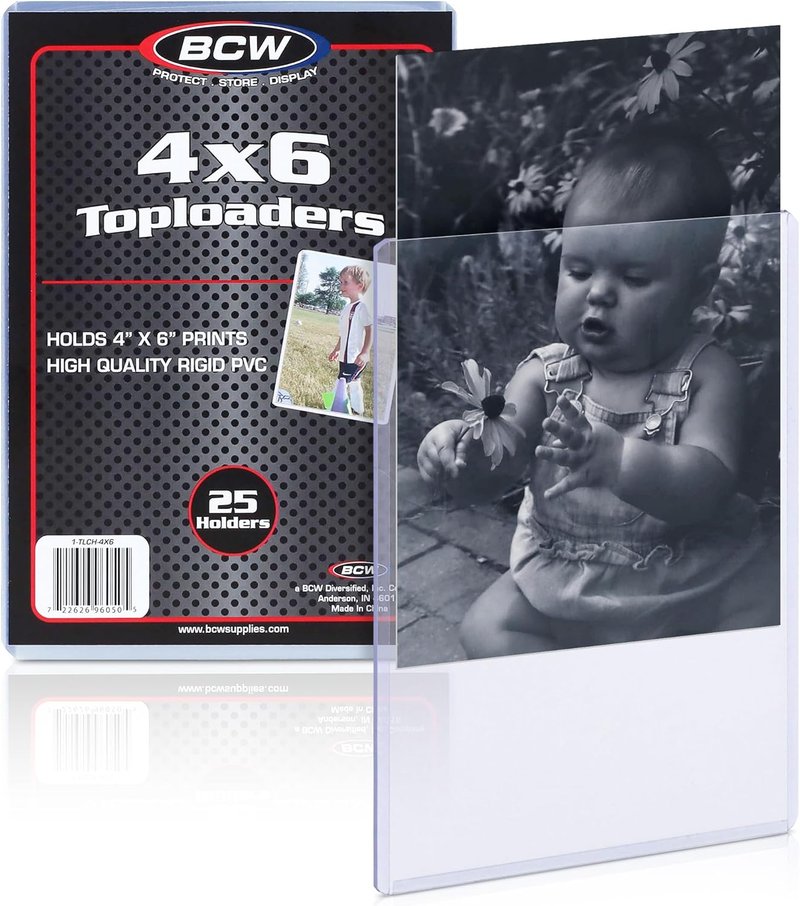 4x6 Photo & Postcard Topload Holders - Blue-Tinted Rigid Plastic Protectors | 25 Pack for Photos & Prints