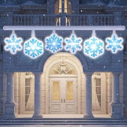Retisee 14.5ft Long Winter Snowflake Inflatable Outdoor Decoration Christmas Blow up Hanging with Built in LED Lights for Christmas Winter Holiday Party Lawn Yard Outdoor Supplies Ornaments