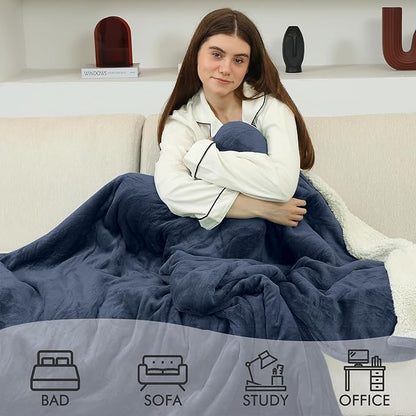 Heated Blanket Electric Blanket Twin Size, Fast Heating & Overheating Protection, Ultra Soft Heated Throw Blanket Twin Size with 5 Heating Levels & 10 Hours Auto Off, 62"x84", Navy Blue