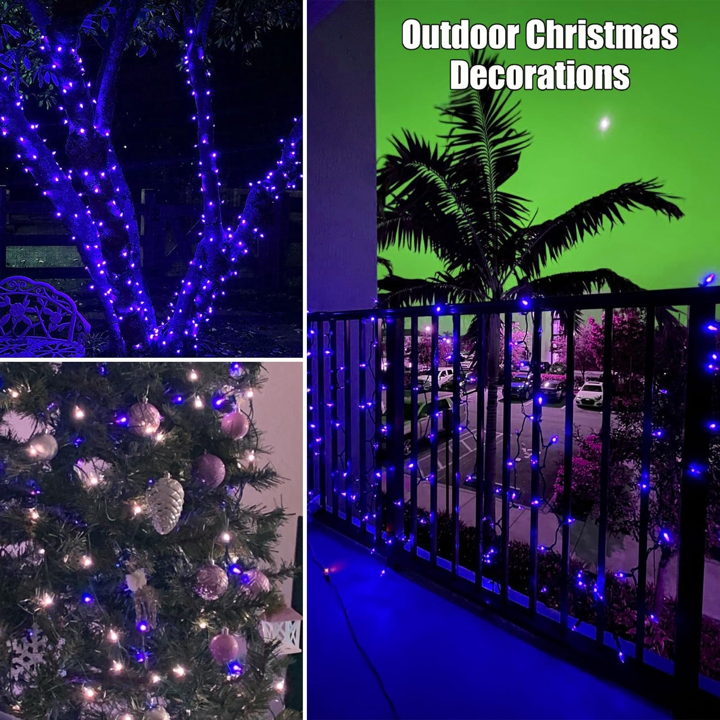 HISHINY Christmas Lights 100 Count Blue Christmas Tree String Lights with White Wire for Outdoor Indoor Christmas Decorations Wedding Decorations Valentines Day Decor,UL Certified (21feet)