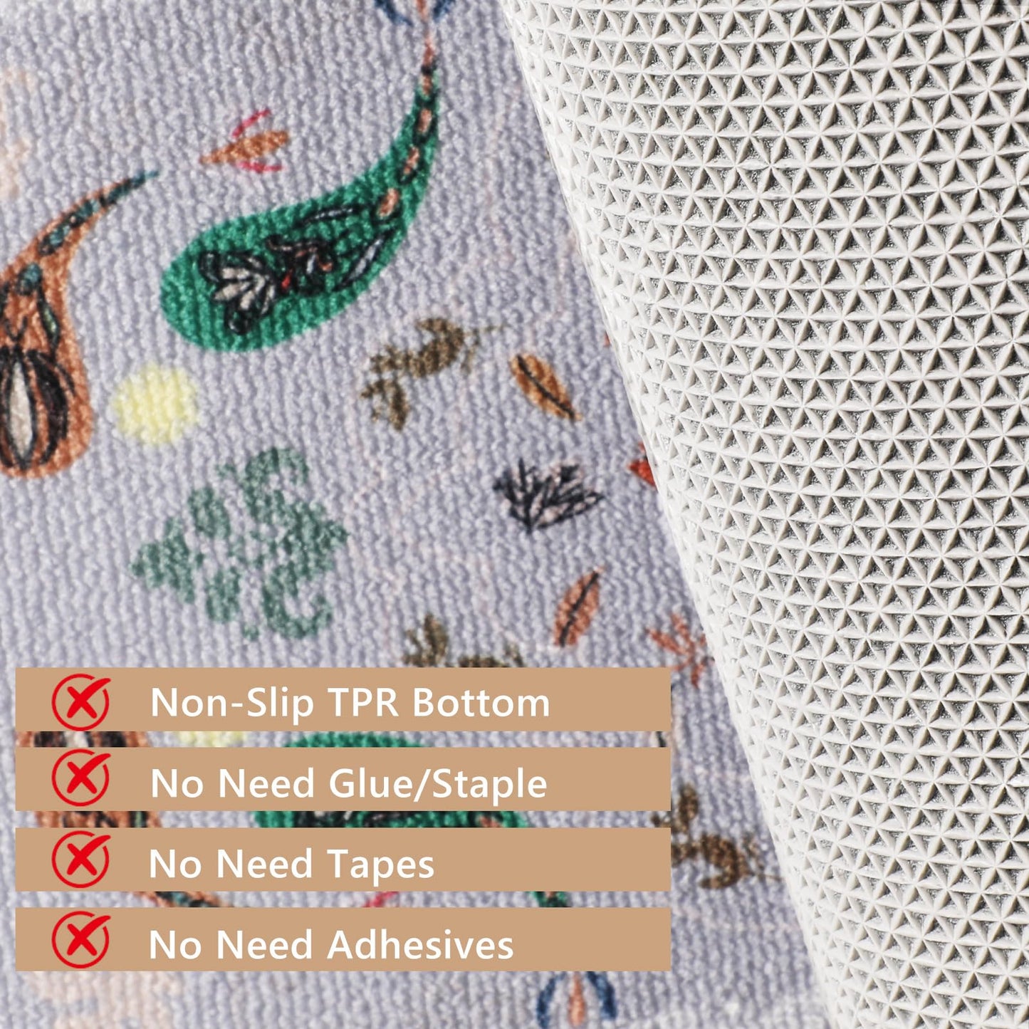 Retro Stair Treads Non Slip for Wooden Steps, 8"x30" Stair Carpet TPR Backing Stair Carpet Treads Soft Stair Runner Washable Reusable Stair Rugs Indoor Safety Stair Mats for Elders Kids Dogs Grey