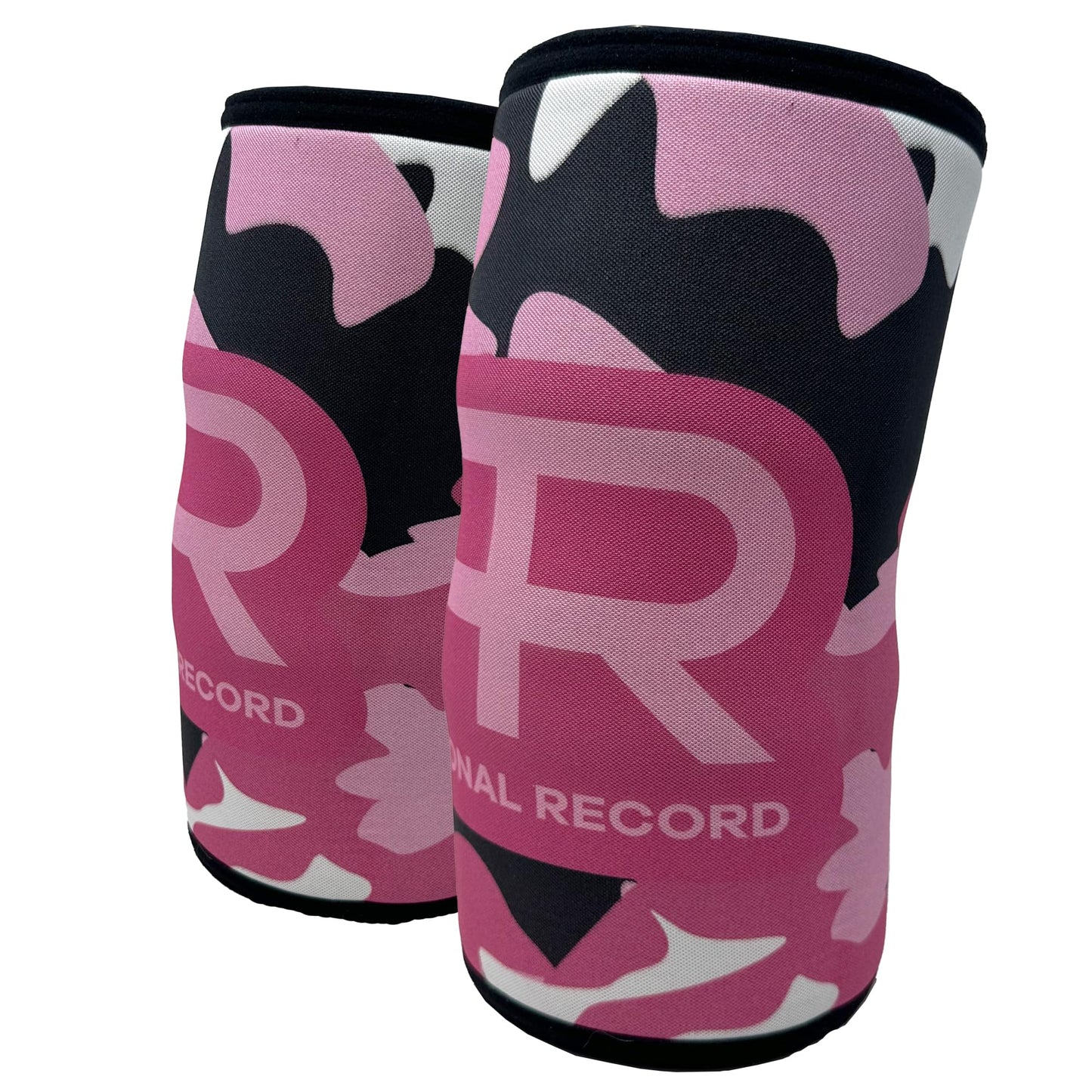 PR Personal Record Premium Knee Sleeve for Weightlifting Powerlifting and Strength Training, Quality Neoprene Knee Sleeves Support in Pairs by Larry Wheels (Pink Camouflage, Medium)