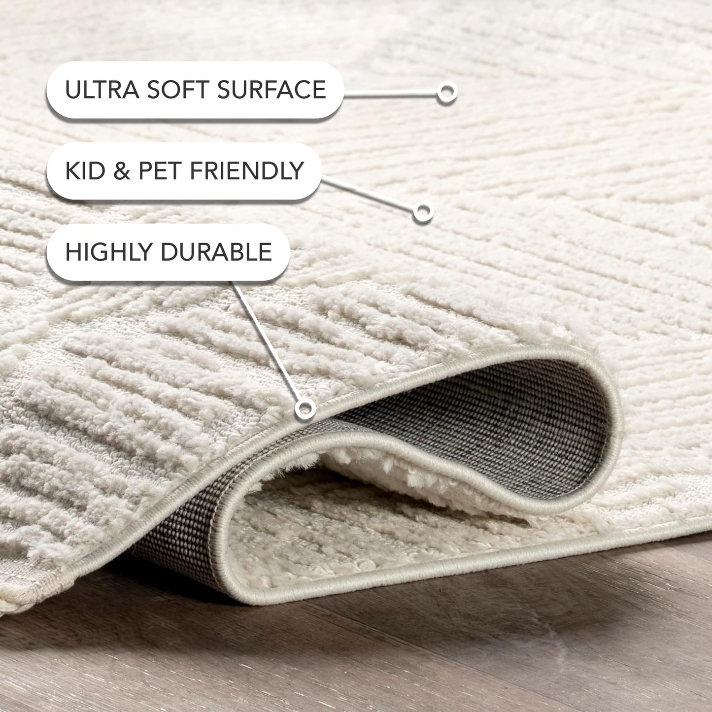 Nuloom Kerry Cream, 12' x 15', Geometric, Soft and Cozy, High Traffic, Stain Resistant, Easy Clean, Durable Area Rug for Bedroom, Living Room, Dining Space, Den, Foyer, Entryway