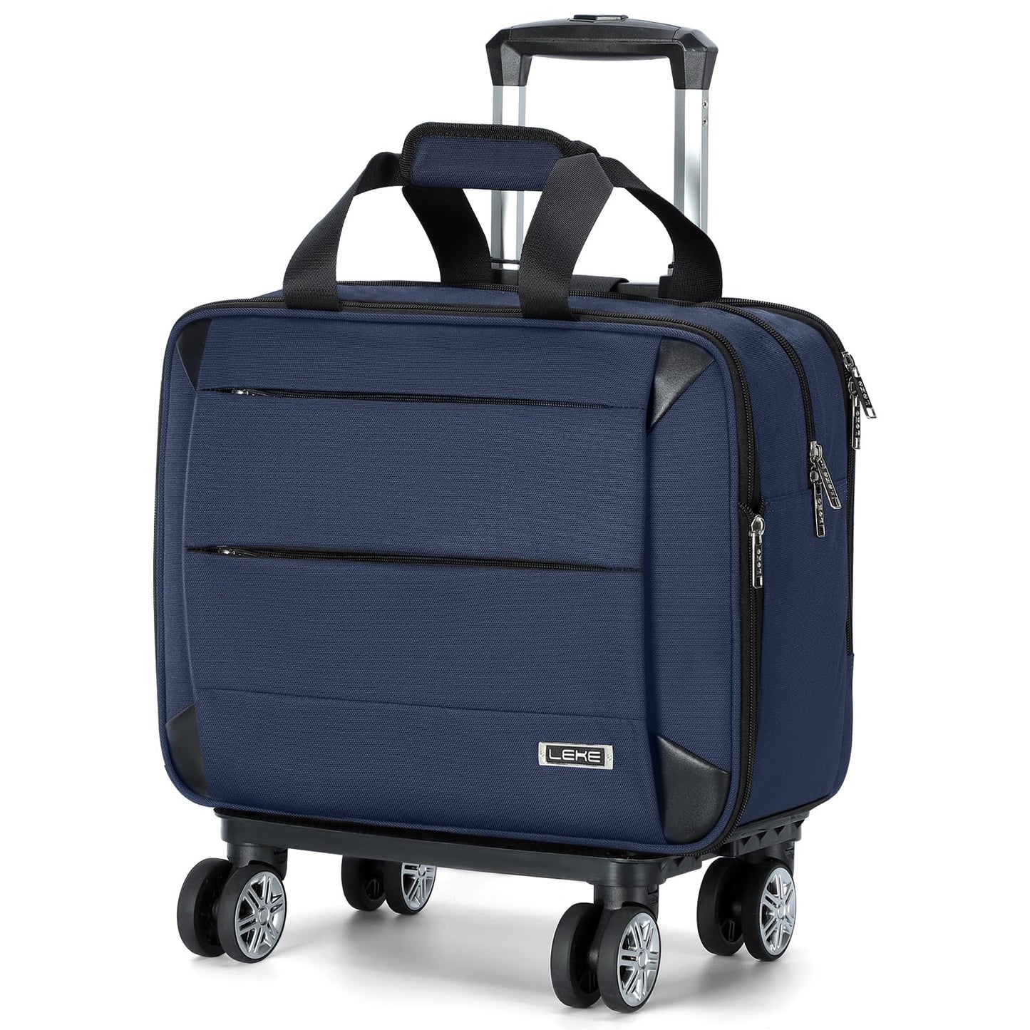 Lekebobor Rolling Laptop Bag - Rolling Laptop Briefcase on Wheels for Women/Men Fits Up to 15.6Inch Rolling computer Bags Water Resistant for Travel Work and Business (Blue)