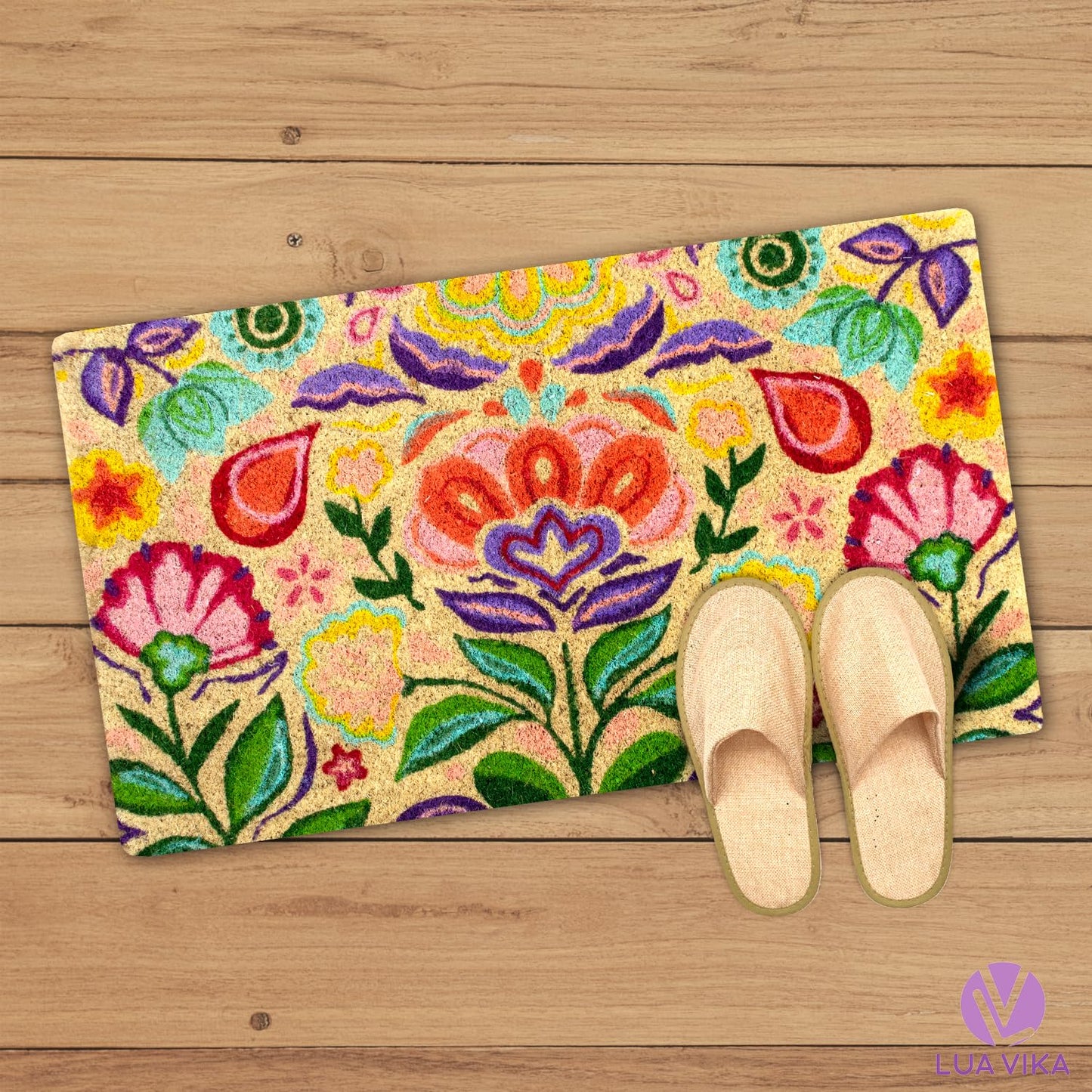 Coir Doormat, Front Door mats Outdoor, Funny Welcome mat Outdoor, Front Door mat for Home Entrance, Door mat Outside Entrance, Welcome mat Indoor 16"x27.5" (Dalias)