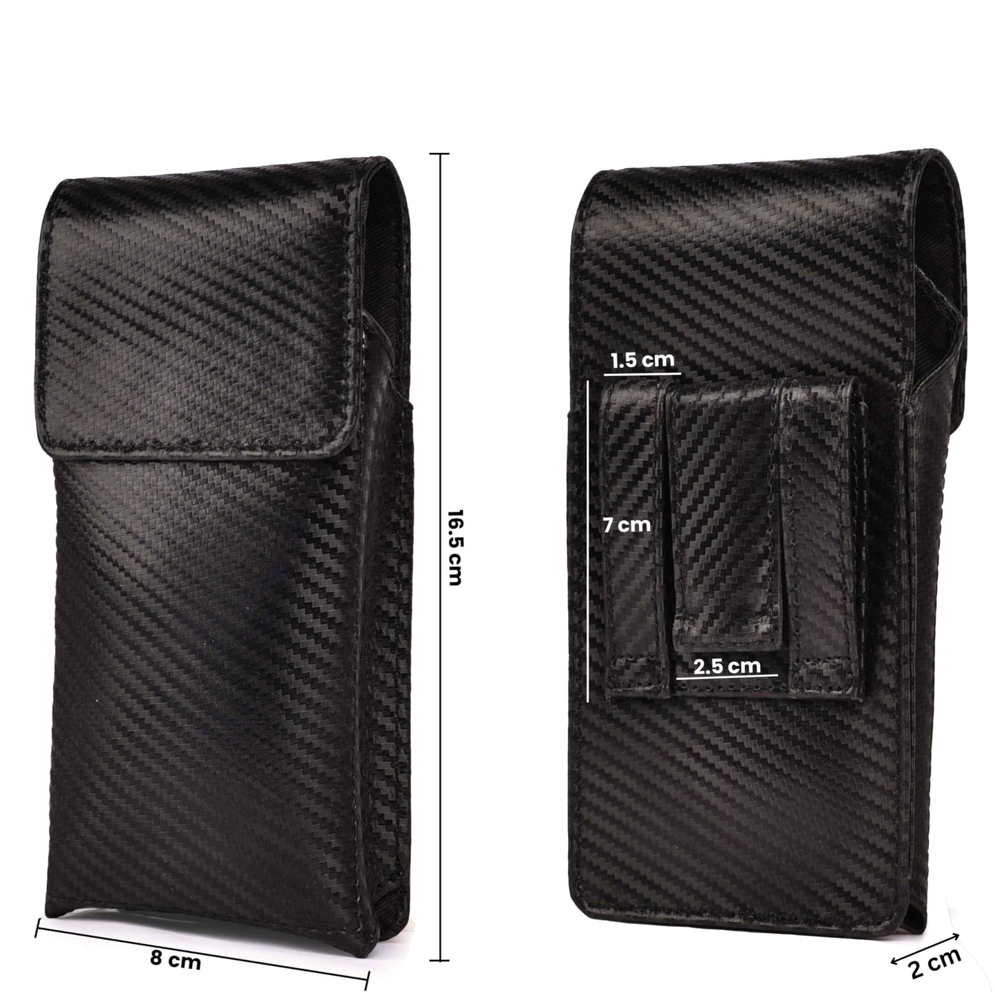 LEATHER VILLAGE Carbon Genuine Leather Phone Holster with Belt Clip - Compatible with iPhone 16 Pro Max 15 Pro Max 14 Pro Max 13 Pro Max 12 Pro Max 16 Plus 15 Plus 14 Plus Galaxy s23/24Plus - Black- L