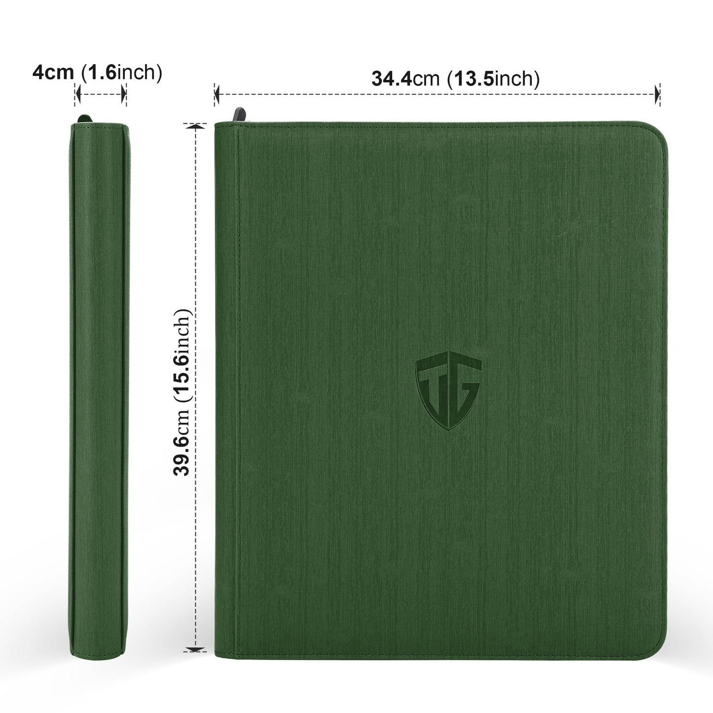 Toploader Binder,Holds 216 Toploaders,9 Pocket Top Loader Binder with Sleeves for 3"x4" Rigid Toploaders Hard Cases,Top loader Binders for TCG, MTG Card Binder, Trading Cards Binder (Dark Green)