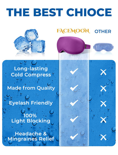 3D Cooling Gel Sleep Mask for Women & Men – 6oz Weighted Eye Mask for Sleeping, 100% Blackout, Ice Cold Gel, Migraine & Headache Relief, Eye Care, Deep Relaxation, Airplane Travel Essentials, Gift