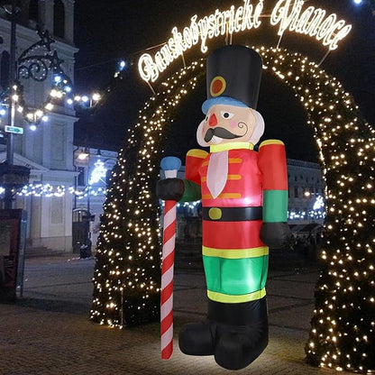 yofit 8 FT Christmas Inflatable Nutcracker Soldier Outdoor Decorations, Blow Up Decorations Santa Soldier with LED Lights for Yard Lawn Garden Holiday Party