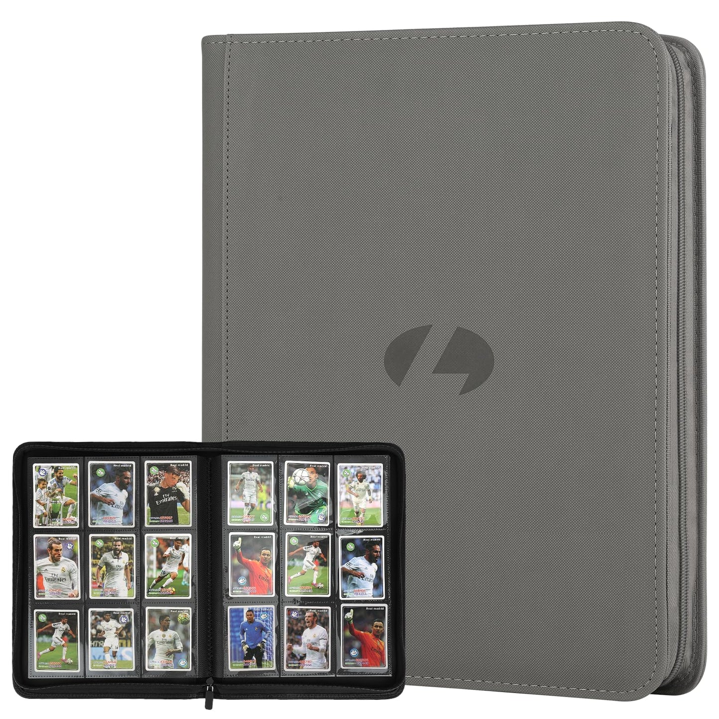 Trading Card Binder, Premium 9-Pocket Double Sided 540 Pocket PU Card Collection Binder, Collectible Trading Card Albums for MTG, TCG, Sports Cards (Grey)