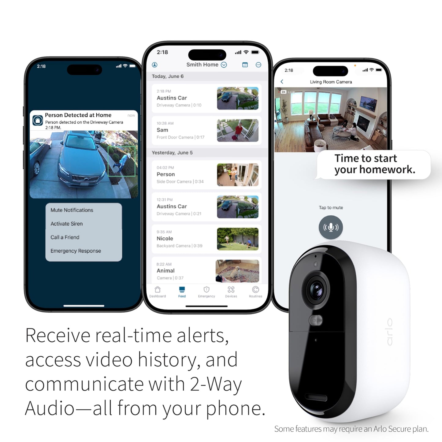 Arlo Essential Security Camera 2K |Outdoor - Indoor | 2nd Gen | Wireless with Spotlight, 2-Way Audio, Color Night Vision, Live Stream, Motion Activation, Real Time Notifications, Wide Angle - White