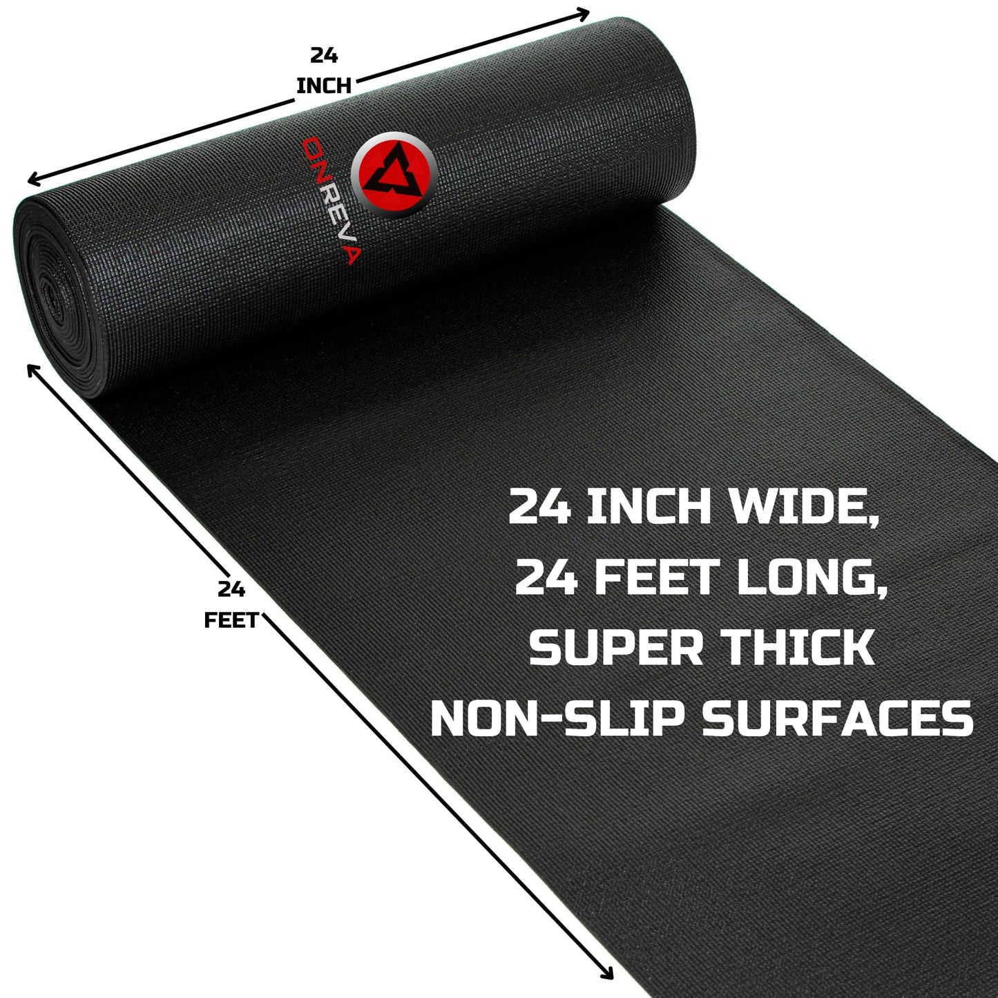 ONREVA Tool Box Liner 24 inch Wide x 24 Ft Large, Toolbox Drawer Liners, Heavy Duty Shelf Rubber Mat, Non Slip Pad Organizer for Rolling Tool Chest Drawers, Cabinet, Workbench, Black