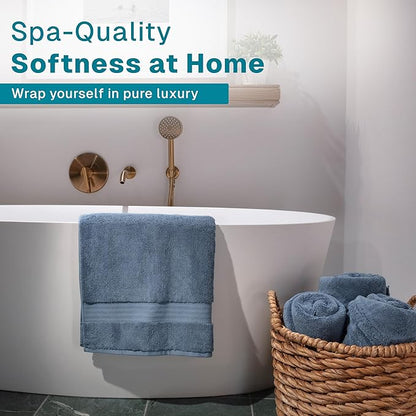 100% Organic Cotton Bath Towel Set | Bathroom Luxury Towel Set of 6 | GOTS